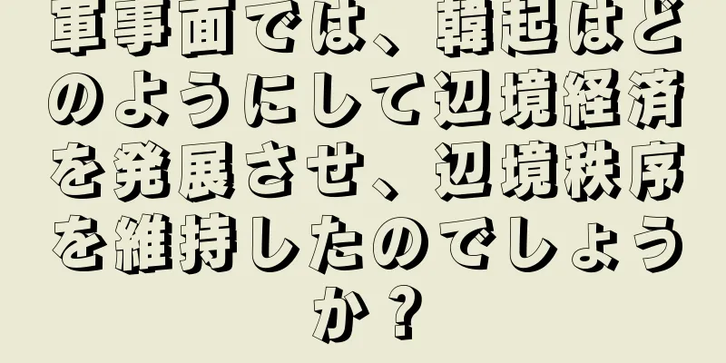 軍事面では、韓起はどのようにして辺境経済を発展させ、辺境秩序を維持したのでしょうか？