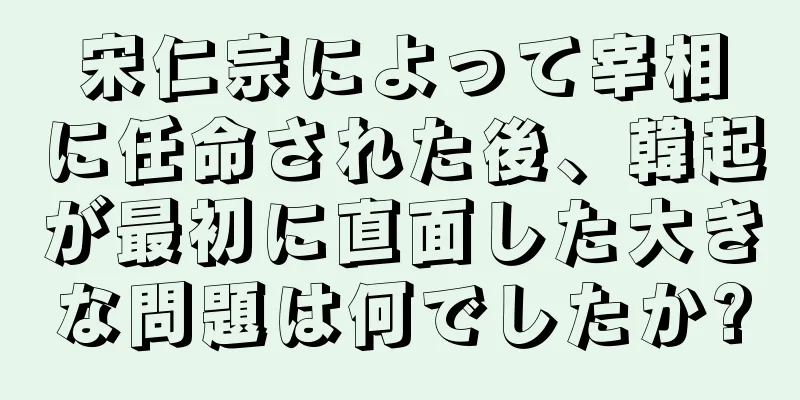 宋仁宗によって宰相に任命された後、韓起が最初に直面した大きな問題は何でしたか?