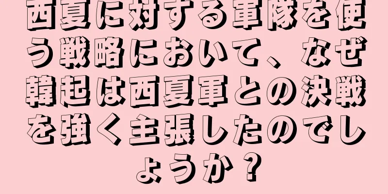 西夏に対する軍隊を使う戦略において、なぜ韓起は西夏軍との決戦を強く主張したのでしょうか？