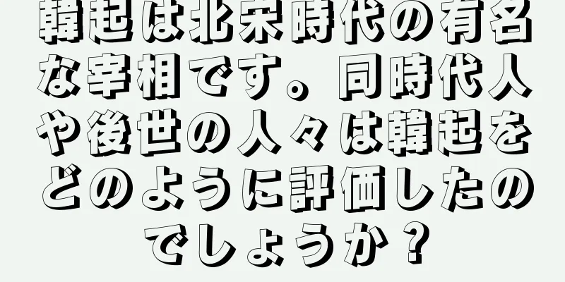 韓起は北宋時代の有名な宰相です。同時代人や後世の人々は韓起をどのように評価したのでしょうか？