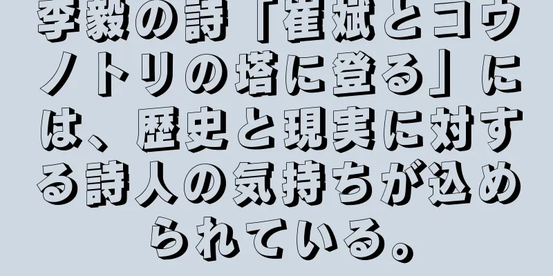 李毅の詩「崔斌とコウノトリの塔に登る」には、歴史と現実に対する詩人の気持ちが込められている。