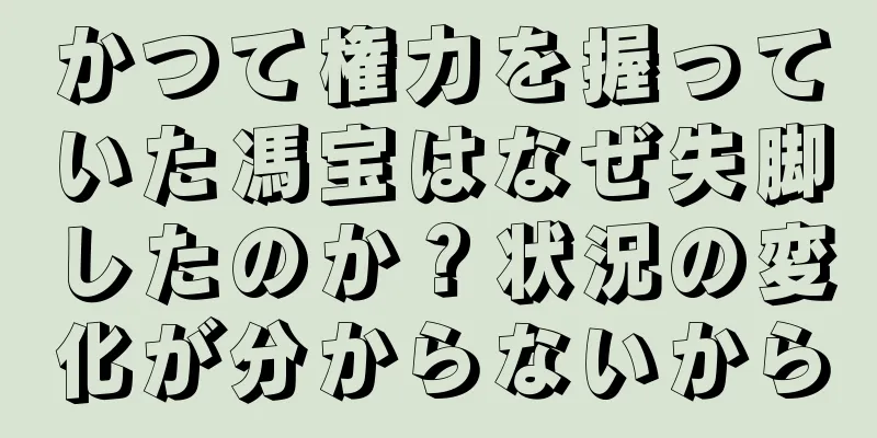 かつて権力を握っていた馮宝はなぜ失脚したのか？状況の変化が分からないから