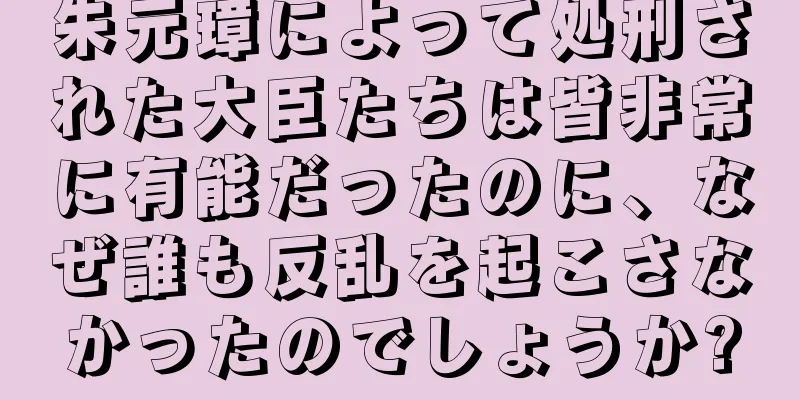朱元璋によって処刑された大臣たちは皆非常に有能だったのに、なぜ誰も反乱を起こさなかったのでしょうか?