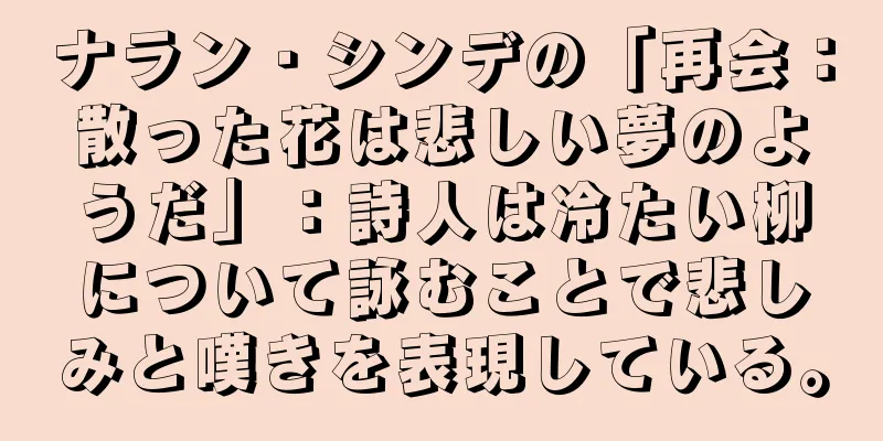 ナラン・シンデの「再会：散った花は悲しい夢のようだ」：詩人は冷たい柳について詠むことで悲しみと嘆きを表現している。