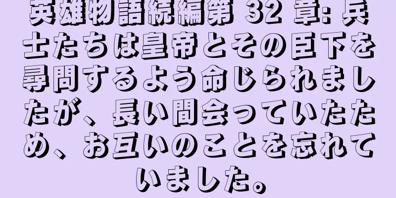 英雄物語続編第 32 章: 兵士たちは皇帝とその臣下を尋問するよう命じられましたが、長い間会っていたため、お互いのことを忘れていました。