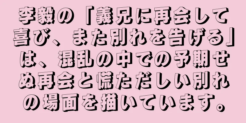 李毅の「義兄に再会して喜び、また別れを告げる」は、混乱の中での予期せぬ再会と慌ただしい別れの場面を描いています。