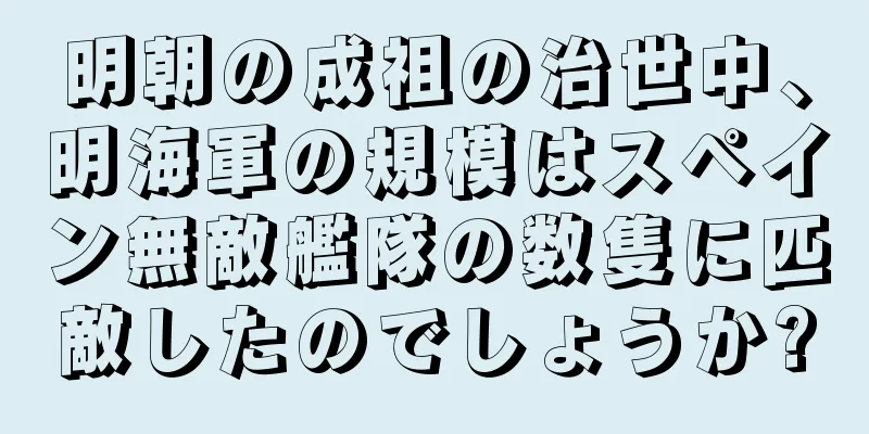 明朝の成祖の治世中、明海軍の規模はスペイン無敵艦隊の数隻に匹敵したのでしょうか?