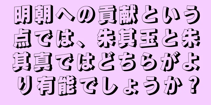 明朝への貢献という点では、朱其玉と朱其真ではどちらがより有能でしょうか？