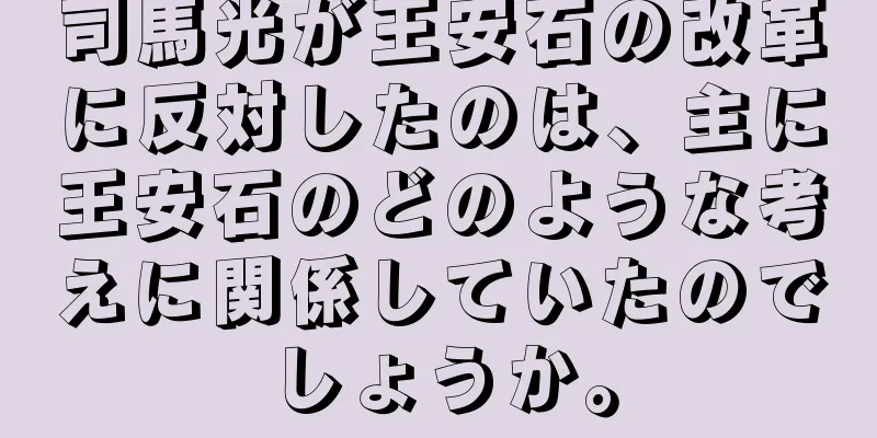 司馬光が王安石の改革に反対したのは、主に王安石のどのような考えに関係していたのでしょうか。