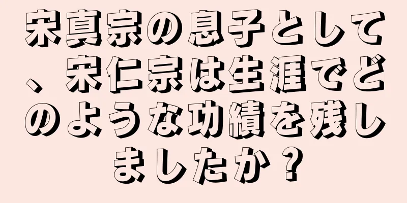 宋真宗の息子として、宋仁宗は生涯でどのような功績を残しましたか？
