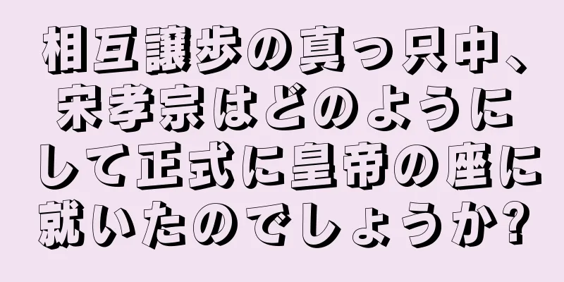 相互譲歩の真っ只中、宋孝宗はどのようにして正式に皇帝の座に就いたのでしょうか?