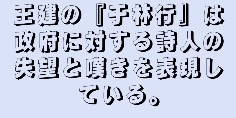 王建の『于林行』は政府に対する詩人の失望と嘆きを表現している。
