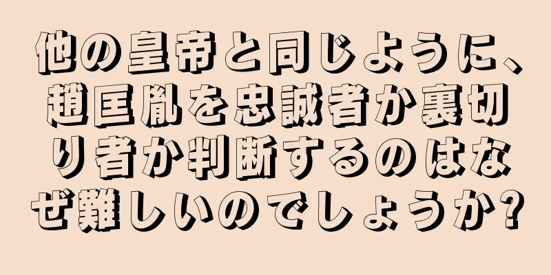 他の皇帝と同じように、趙匡胤を忠誠者か裏切り者か判断するのはなぜ難しいのでしょうか?