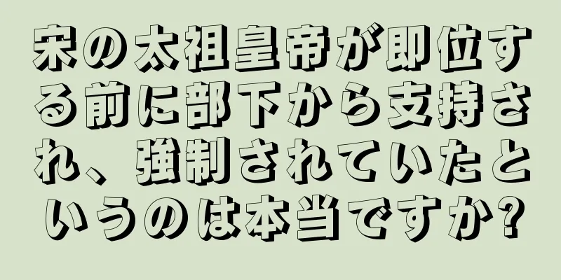 宋の太祖皇帝が即位する前に部下から支持され、強制されていたというのは本当ですか?