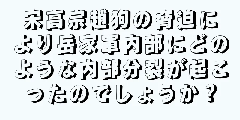 宋高宗趙狗の脅迫により岳家軍内部にどのような内部分裂が起こったのでしょうか？