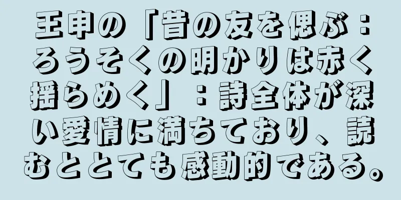王申の「昔の友を偲ぶ：ろうそくの明かりは赤く揺らめく」：詩全体が深い愛情に満ちており、読むととても感動的である。