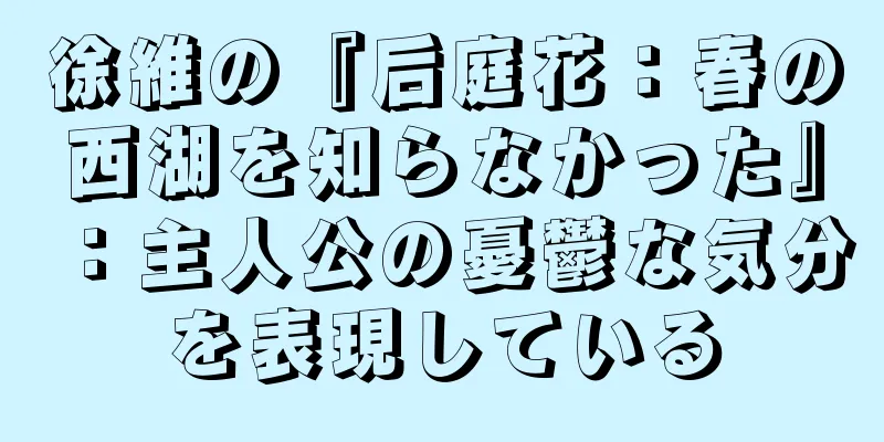 徐維の『后庭花：春の西湖を知らなかった』：主人公の憂鬱な気分を表現している