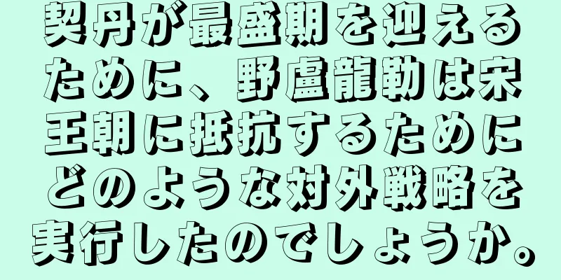 契丹が最盛期を迎えるために、野盧龍勒は宋王朝に抵抗するためにどのような対外戦略を実行したのでしょうか。
