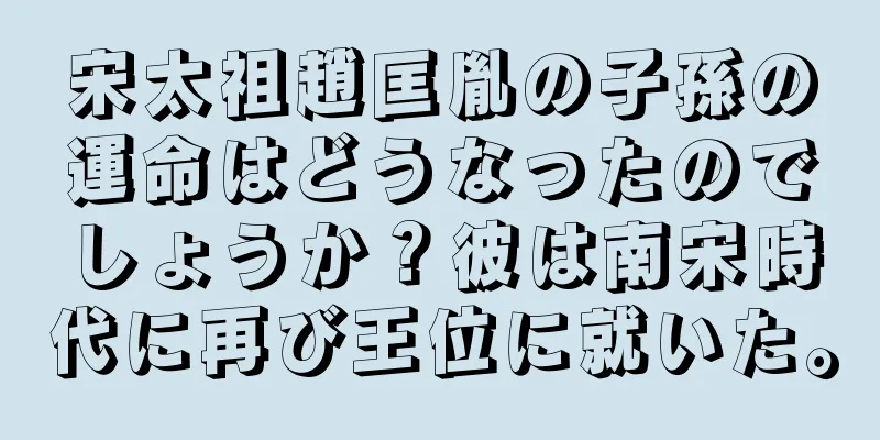 宋太祖趙匡胤の子孫の運命はどうなったのでしょうか？彼は南宋時代に再び王位に就いた。