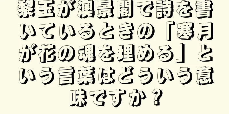 黎玉が澳景閣で詩を書いているときの「寒月が花の魂を埋める」という言葉はどういう意味ですか？
