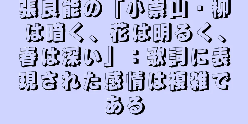 張良能の「小崇山・柳は暗く、花は明るく、春は深い」：歌詞に表現された感情は複雑である