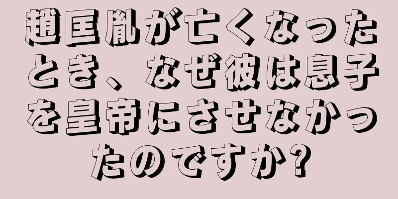 趙匡胤が亡くなったとき、なぜ彼は息子を皇帝にさせなかったのですか?