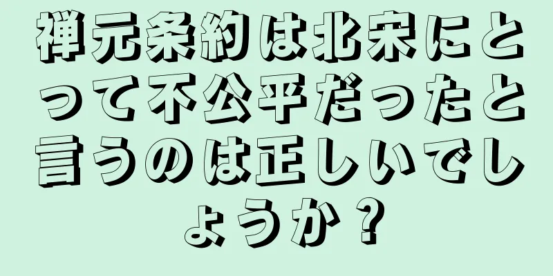 禅元条約は北宋にとって不公平だったと言うのは正しいでしょうか？