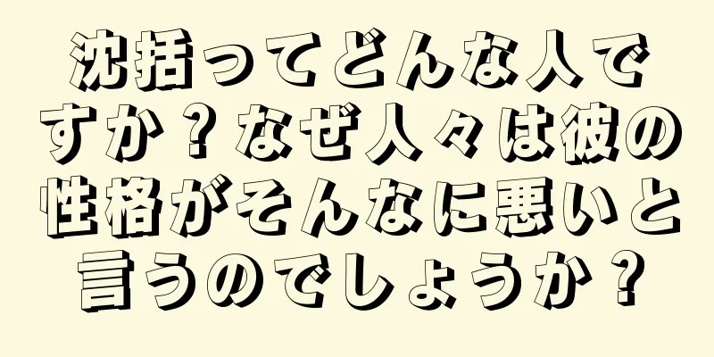 沈括ってどんな人ですか？なぜ人々は彼の性格がそんなに悪いと言うのでしょうか？