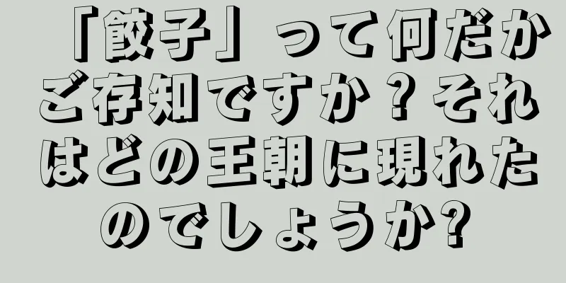 「餃子」って何だかご存知ですか？それはどの王朝に現れたのでしょうか?