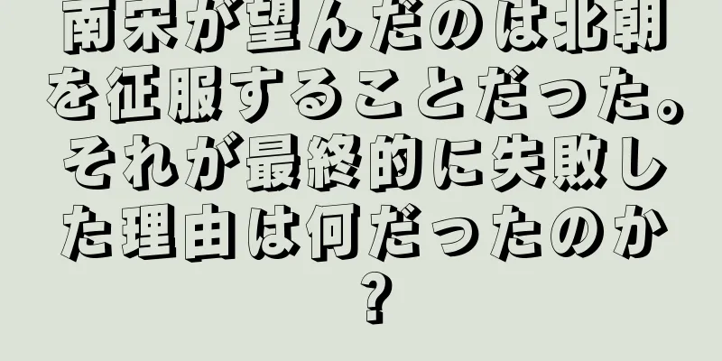 南宋が望んだのは北朝を征服することだった。それが最終的に失敗した理由は何だったのか？