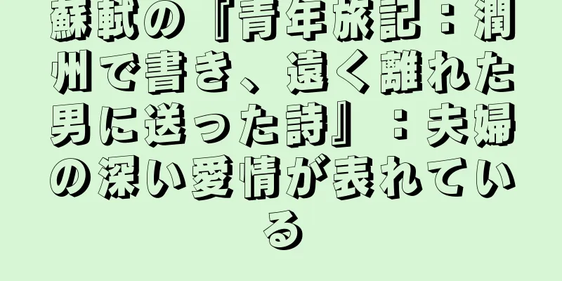 蘇軾の『青年旅記：潤州で書き、遠く離れた男に送った詩』：夫婦の深い愛情が表れている