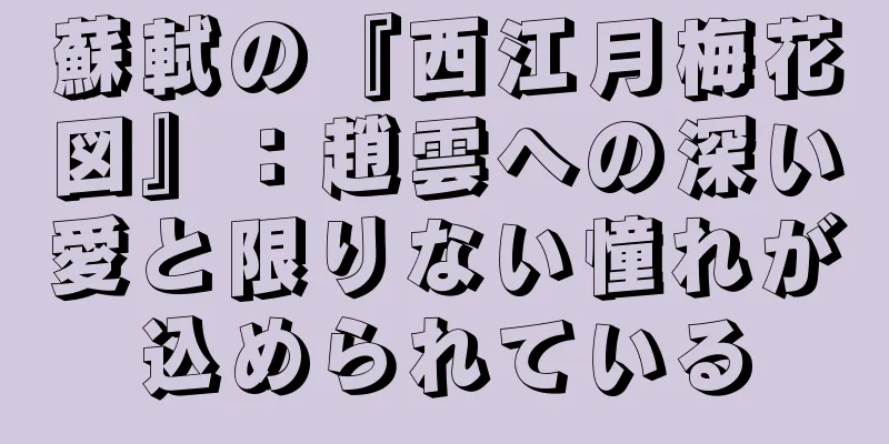 蘇軾の『西江月梅花図』：趙雲への深い愛と限りない憧れが込められている