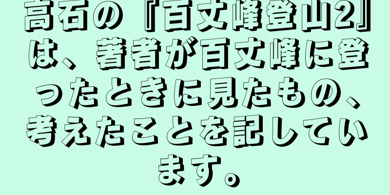 高石の『百丈峰登山2』は、著者が百丈峰に登ったときに見たもの、考えたことを記しています。
