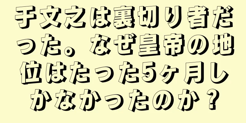 于文之は裏切り者だった。なぜ皇帝の地位はたった5ヶ月しかなかったのか？