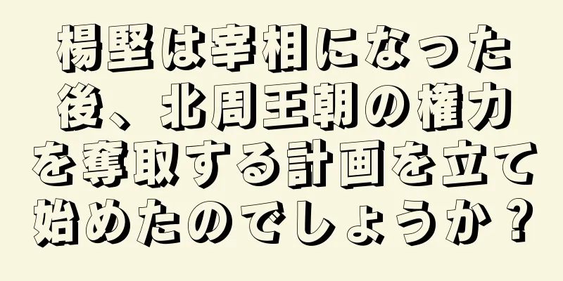 楊堅は宰相になった後、北周王朝の権力を奪取する計画を立て始めたのでしょうか？
