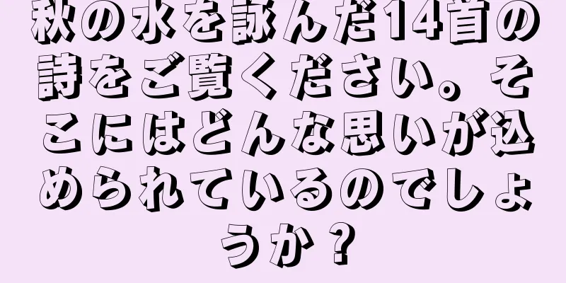 秋の水を詠んだ14首の詩をご覧ください。そこにはどんな思いが込められているのでしょうか？