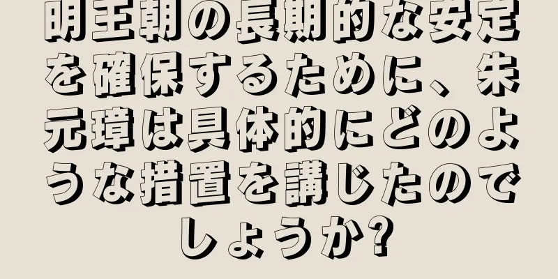 明王朝の長期的な安定を確保するために、朱元璋は具体的にどのような措置を講じたのでしょうか?
