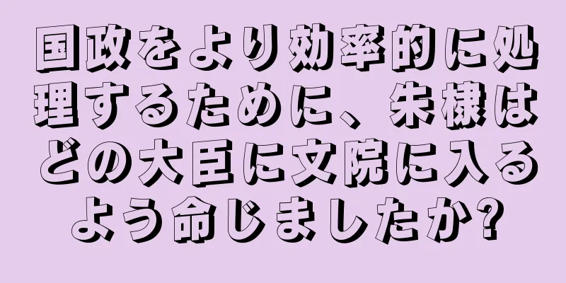 国政をより効率的に処理するために、朱棣はどの大臣に文院に入るよう命じましたか?