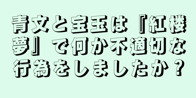 青文と宝玉は『紅楼夢』で何か不適切な行為をしましたか？