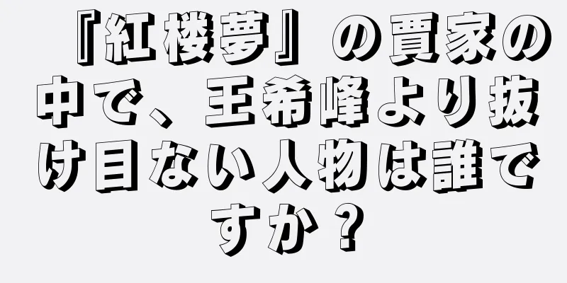 『紅楼夢』の賈家の中で、王希峰より抜け目ない人物は誰ですか？