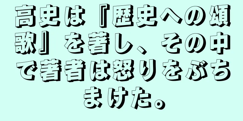 高史は『歴史への頌歌』を著し、その中で著者は怒りをぶちまけた。