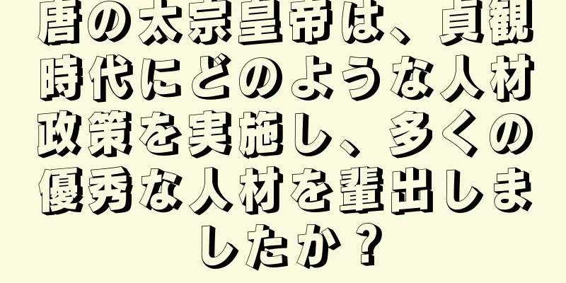 唐の太宗皇帝は、貞観時代にどのような人材政策を実施し、多くの優秀な人材を輩出しましたか？