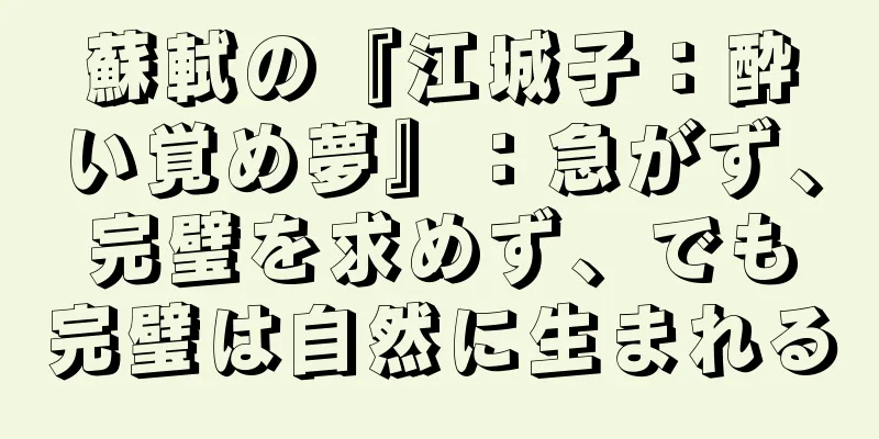 蘇軾の『江城子：酔い覚め夢』：急がず、完璧を求めず、でも完璧は自然に生まれる