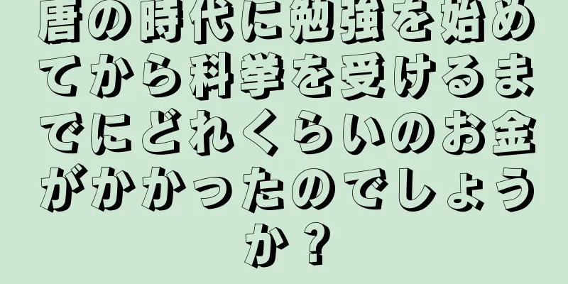 唐の時代に勉強を始めてから科挙を受けるまでにどれくらいのお金がかかったのでしょうか？