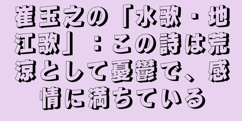 崔玉之の「水歌・地江歌」：この詩は荒涼として憂鬱で、感情に満ちている