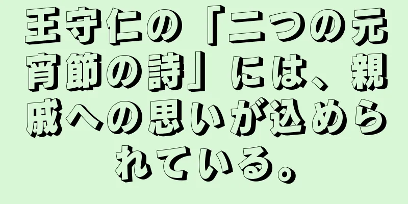 王守仁の「二つの元宵節の詩」には、親戚への思いが込められている。
