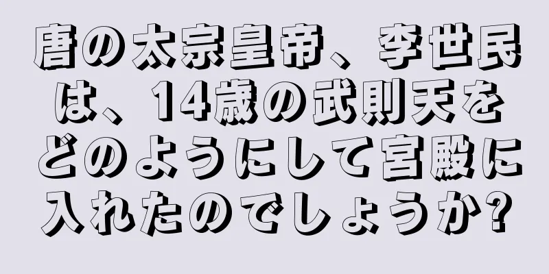 唐の太宗皇帝、李世民は、14歳の武則天をどのようにして宮殿に入れたのでしょうか?