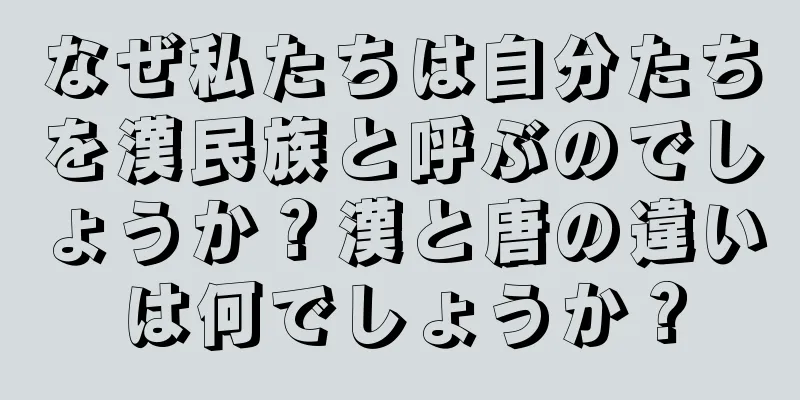 なぜ私たちは自分たちを漢民族と呼ぶのでしょうか？漢と唐の違いは何でしょうか？