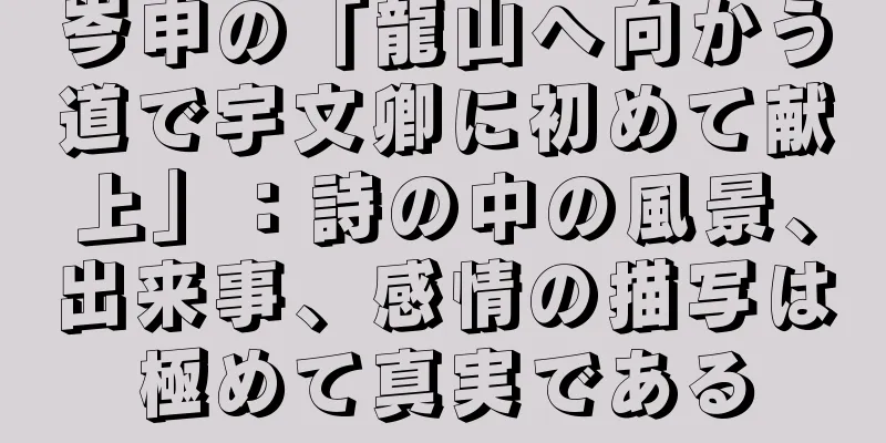 岑申の「龍山へ向かう道で宇文卿に初めて献上」：詩の中の風景、出来事、感情の描写は極めて真実である