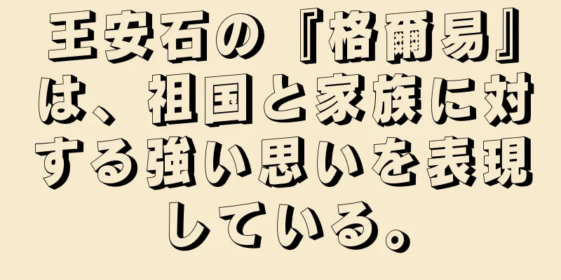 王安石の『格爾易』は、祖国と家族に対する強い思いを表現している。